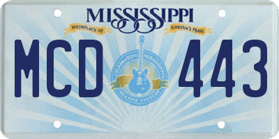 MS license plate MCD443