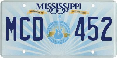 MS license plate MCD452