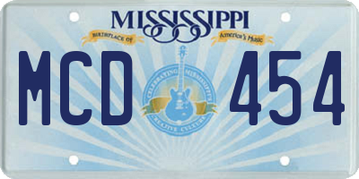 MS license plate MCD454