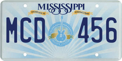 MS license plate MCD456