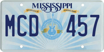 MS license plate MCD457
