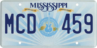 MS license plate MCD459