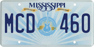 MS license plate MCD460