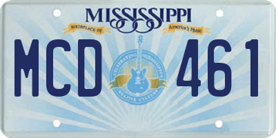 MS license plate MCD461