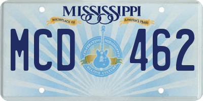 MS license plate MCD462