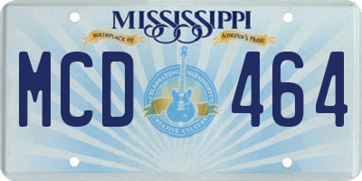 MS license plate MCD464