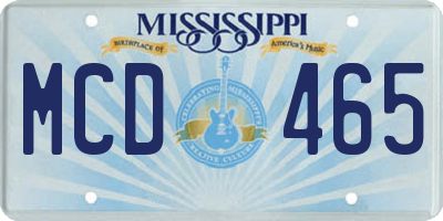 MS license plate MCD465