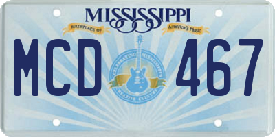 MS license plate MCD467