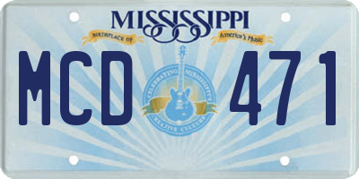 MS license plate MCD471