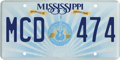 MS license plate MCD474