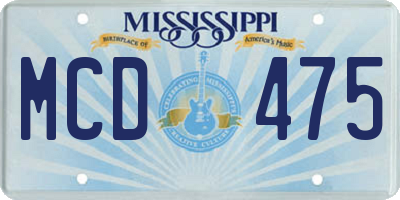 MS license plate MCD475