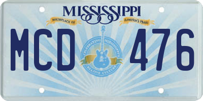MS license plate MCD476
