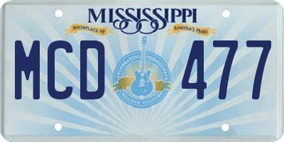 MS license plate MCD477