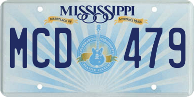 MS license plate MCD479