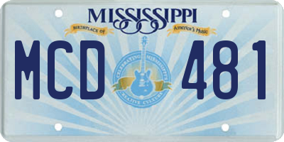 MS license plate MCD481