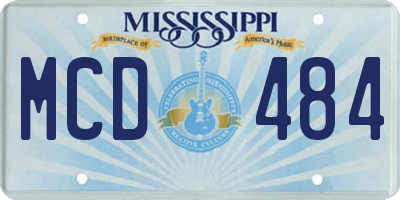 MS license plate MCD484