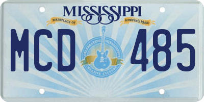 MS license plate MCD485