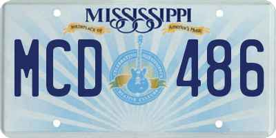 MS license plate MCD486
