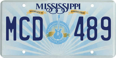 MS license plate MCD489