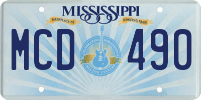 MS license plate MCD490