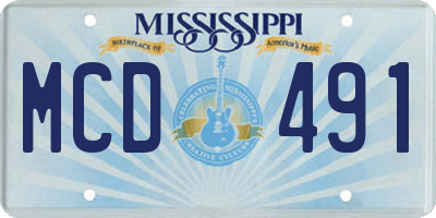 MS license plate MCD491