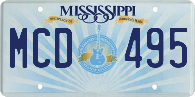 MS license plate MCD495