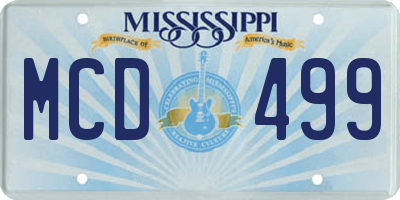 MS license plate MCD499
