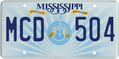 MS license plate MCD504