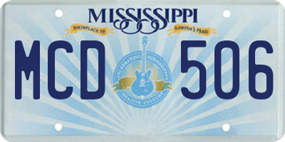 MS license plate MCD506