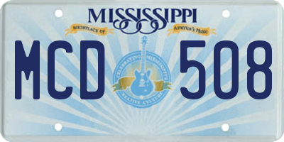 MS license plate MCD508
