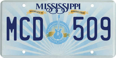 MS license plate MCD509