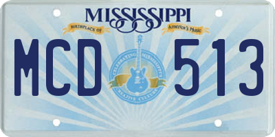 MS license plate MCD513