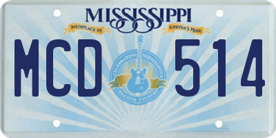 MS license plate MCD514