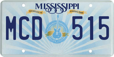 MS license plate MCD515
