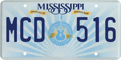 MS license plate MCD516