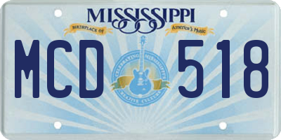 MS license plate MCD518