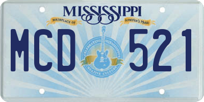 MS license plate MCD521