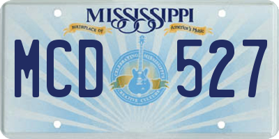 MS license plate MCD527