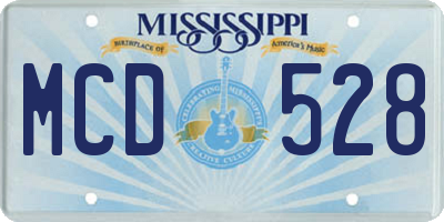 MS license plate MCD528