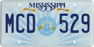 MS license plate MCD529