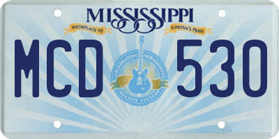 MS license plate MCD530