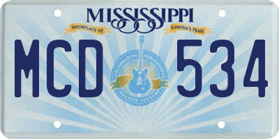 MS license plate MCD534