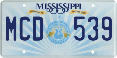 MS license plate MCD539