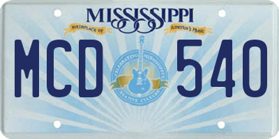 MS license plate MCD540