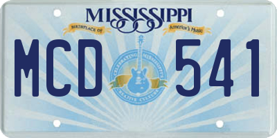 MS license plate MCD541