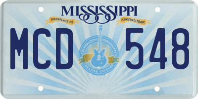 MS license plate MCD548