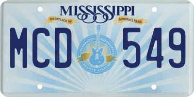 MS license plate MCD549
