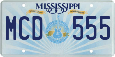 MS license plate MCD555