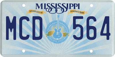 MS license plate MCD564