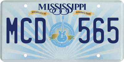 MS license plate MCD565